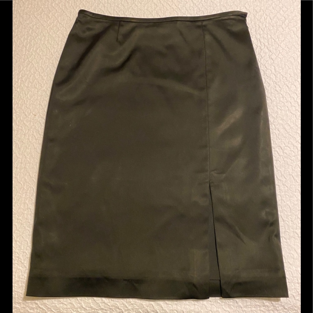 White House Black Market Satin Slit Skirt
